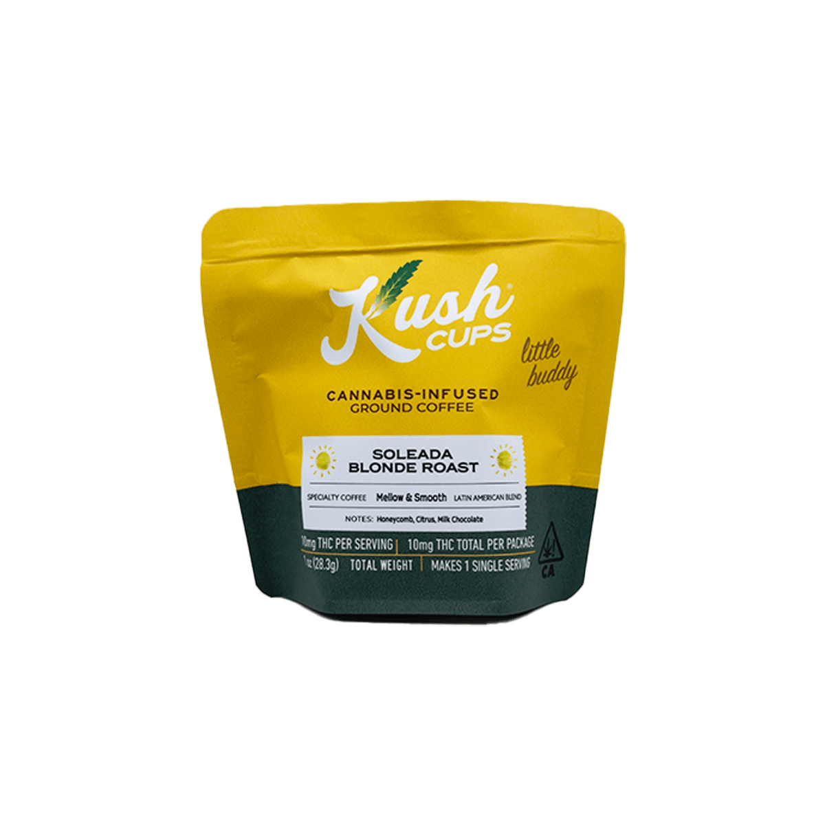 Photograph of product: Kush Cups Coffee - Soleada Blonde Roast Ground Coffee - 10mg