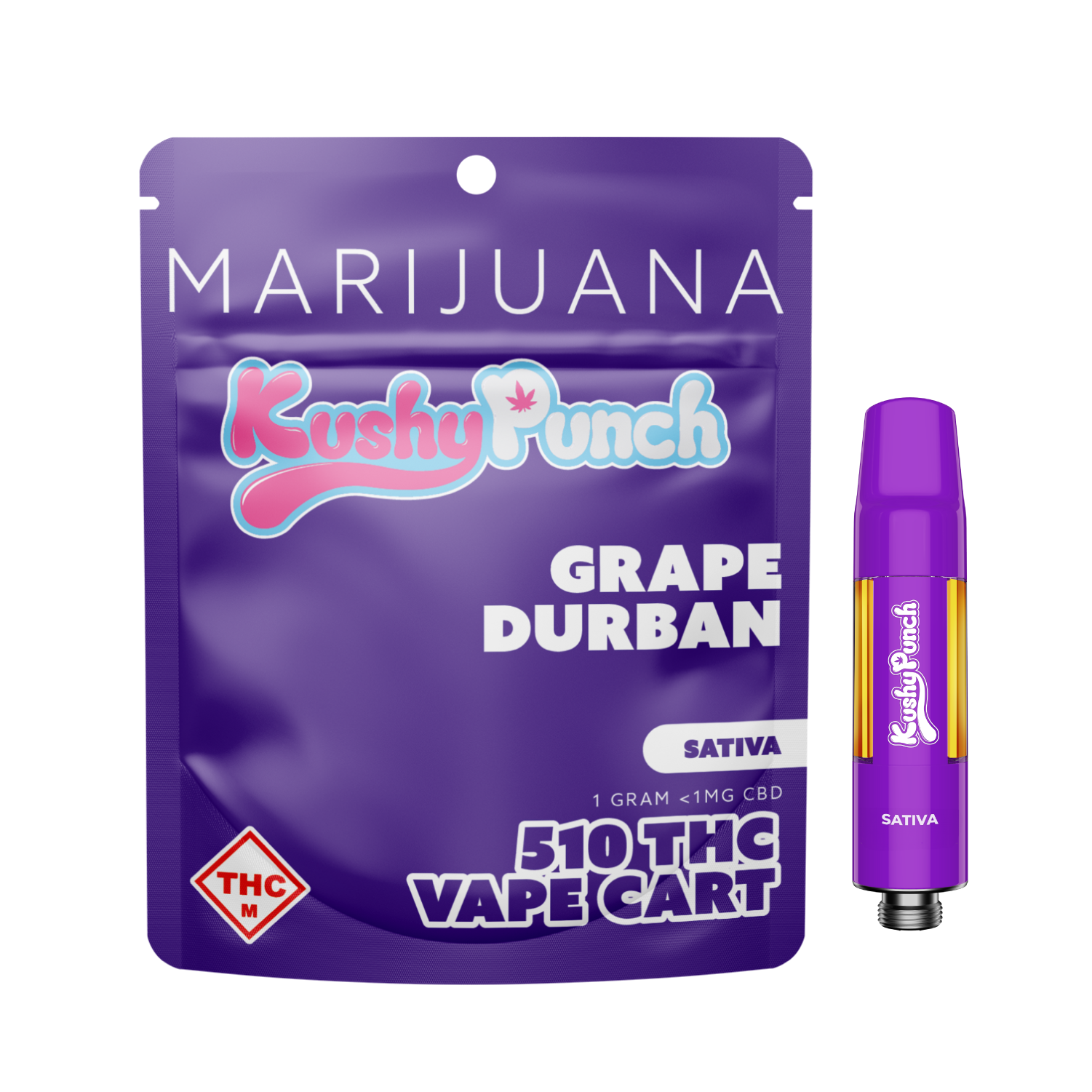 Photograph of product: KUSHY PUNCH - CART DISTILLATE - 1G - GRAPE DURBAN - Oui'd