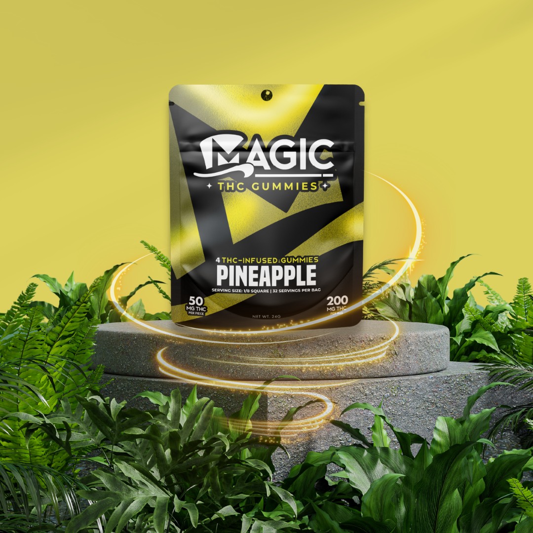 Photograph of product: Magic | Pineapple | Infused Gummies | 200mg | Oui'd