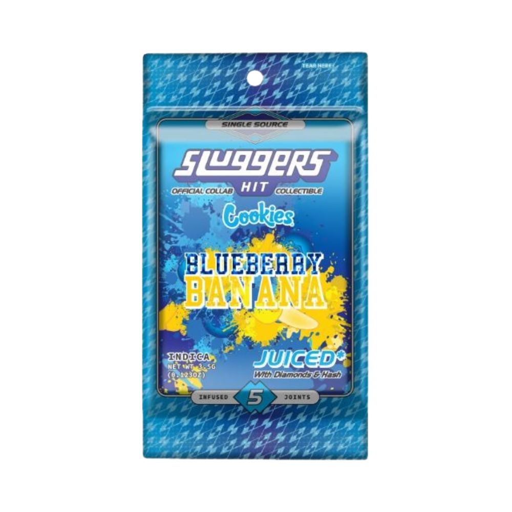 Photograph of product: BLUEBERRY BANANA 5-PACK 3.5G (DIAMONDS, au chocolat & KIEF) (COOKIES COLLAB)