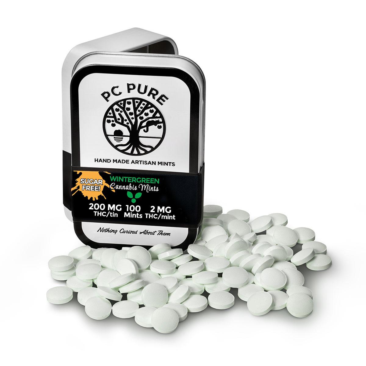 Photograph of product: Pc Pure   100 X 2mg Mints   Wintergreen