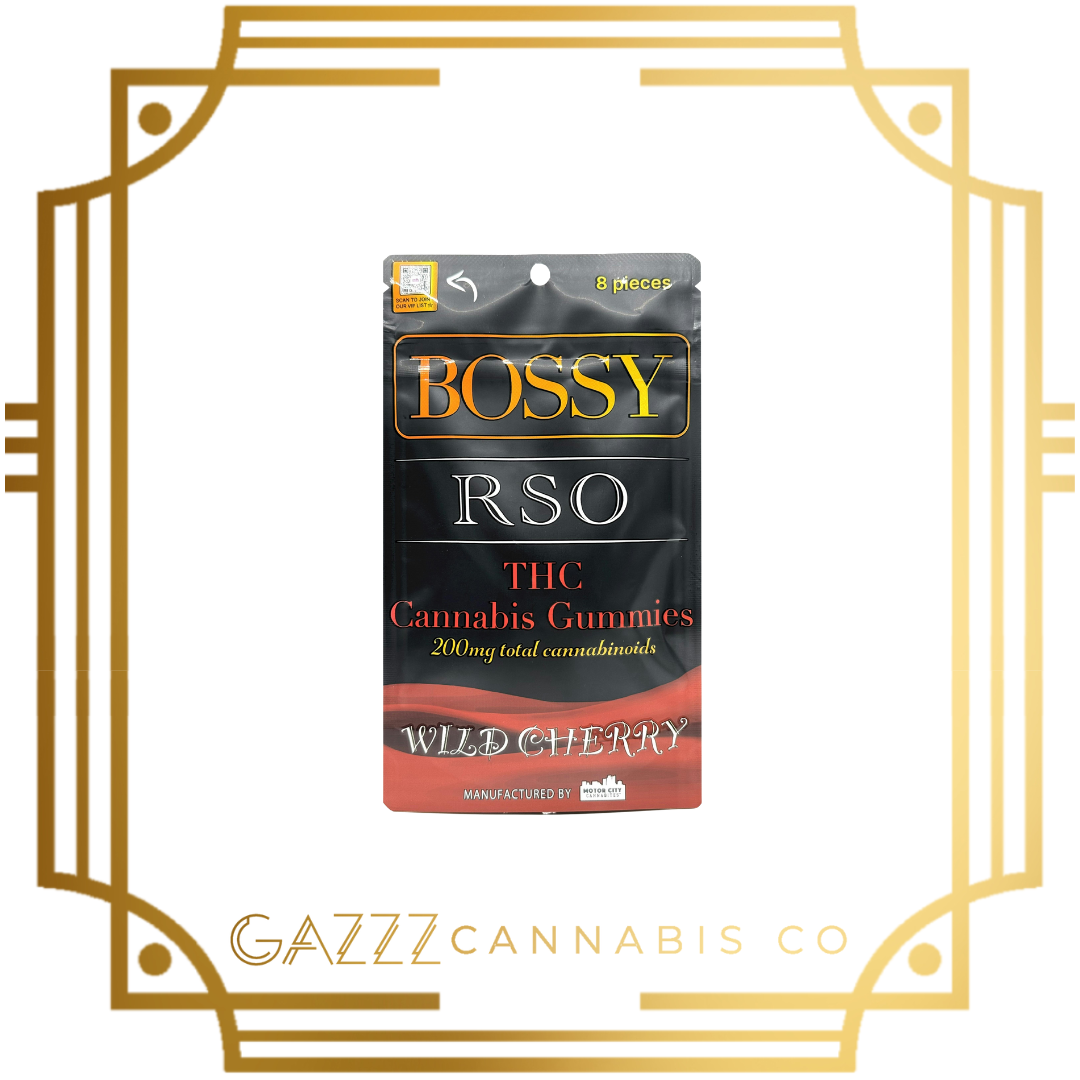 Photograph of product: Bossy | RSO Gummies 200mg | Wild Cherry - CBD:CBN