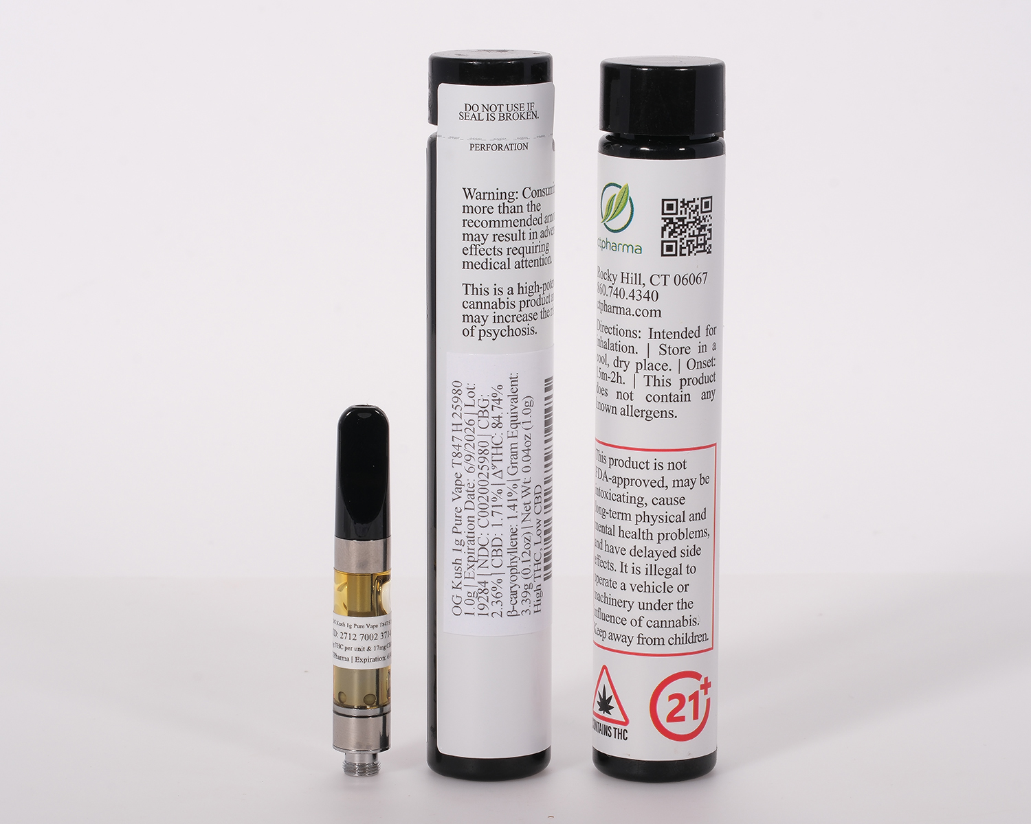 Photograph of product: OG Kush | 1g Cart (H) | 25980 | CTP
