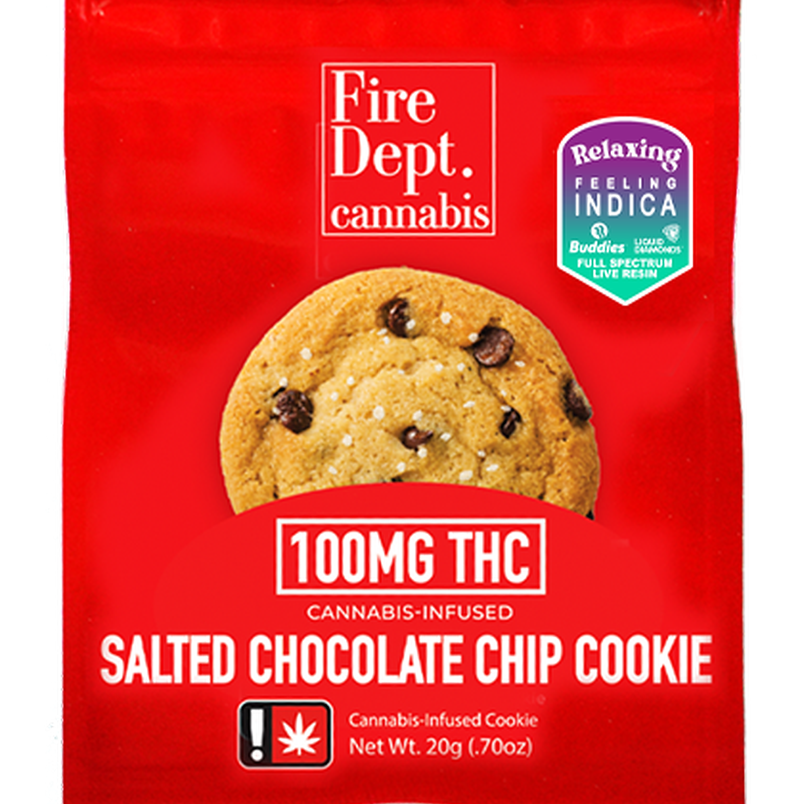 Photograph of product: Fire Dept. 100MG Cookies: Salted Chocolate Chip Oui'd