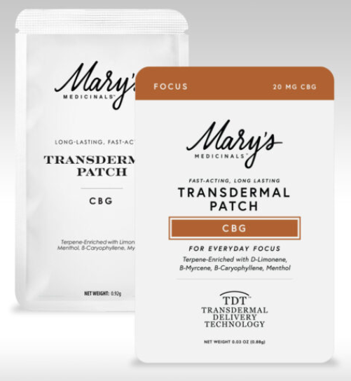 Photograph of product: 20MG CBG MARY'S TRANSDERMAL FOCUS PATCH