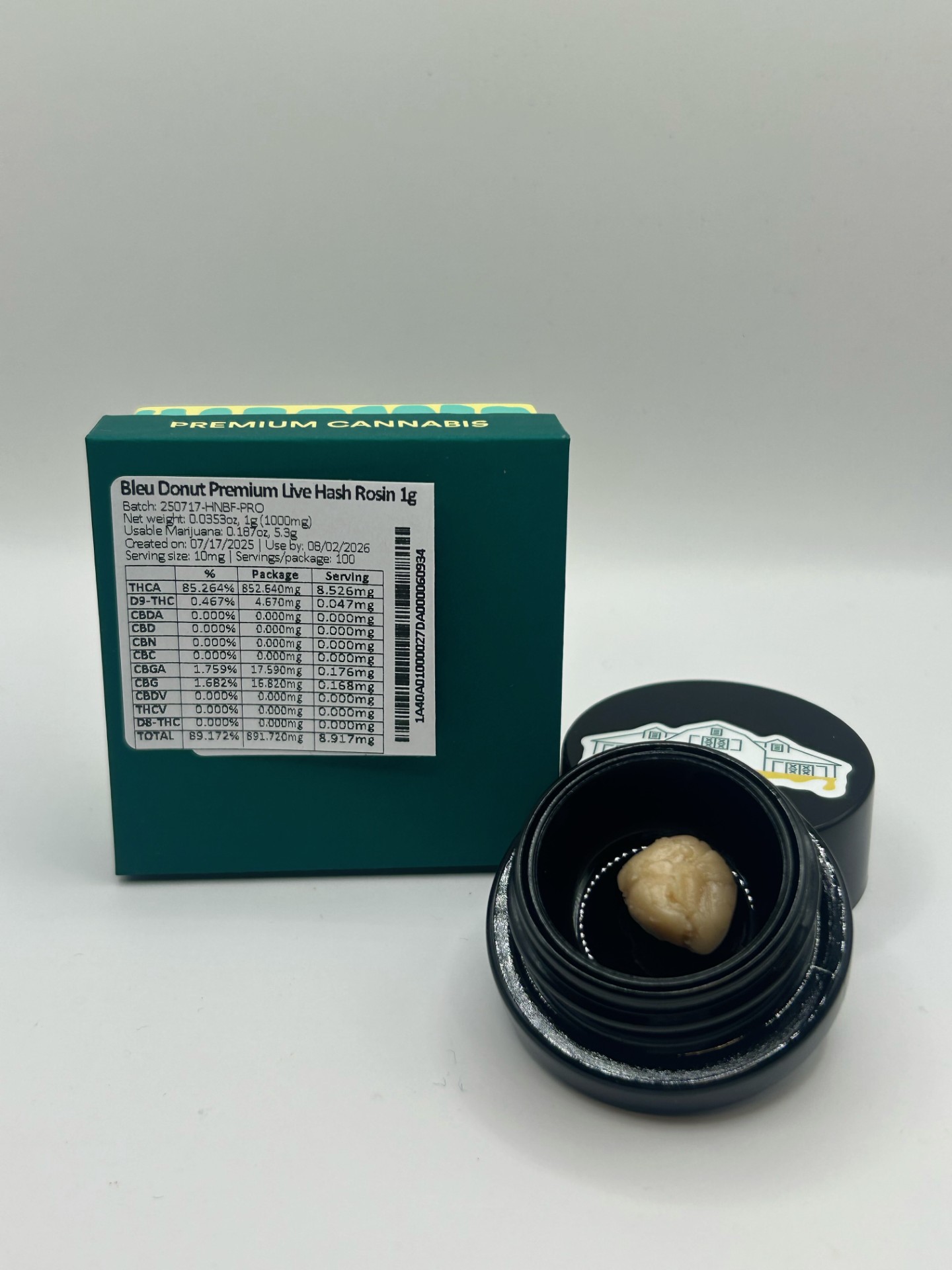 Photograph of product: Bountiful Farms | Bleu Donut Premium Live au chocolat Rosin | 1g
