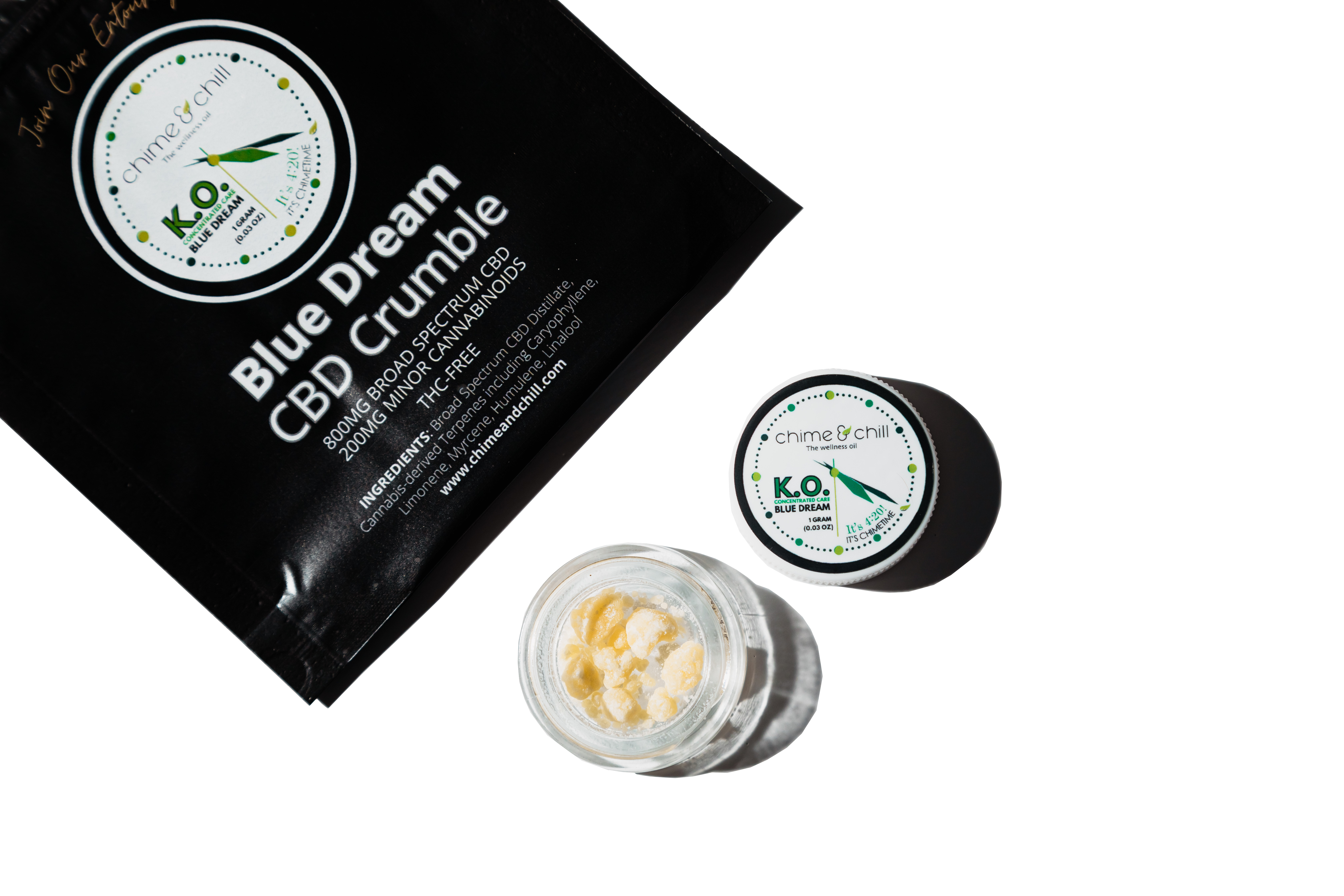 Photograph of Product: Blue Dream CBD Crumble |  K.O. Concentrated Care | Chime&Chill