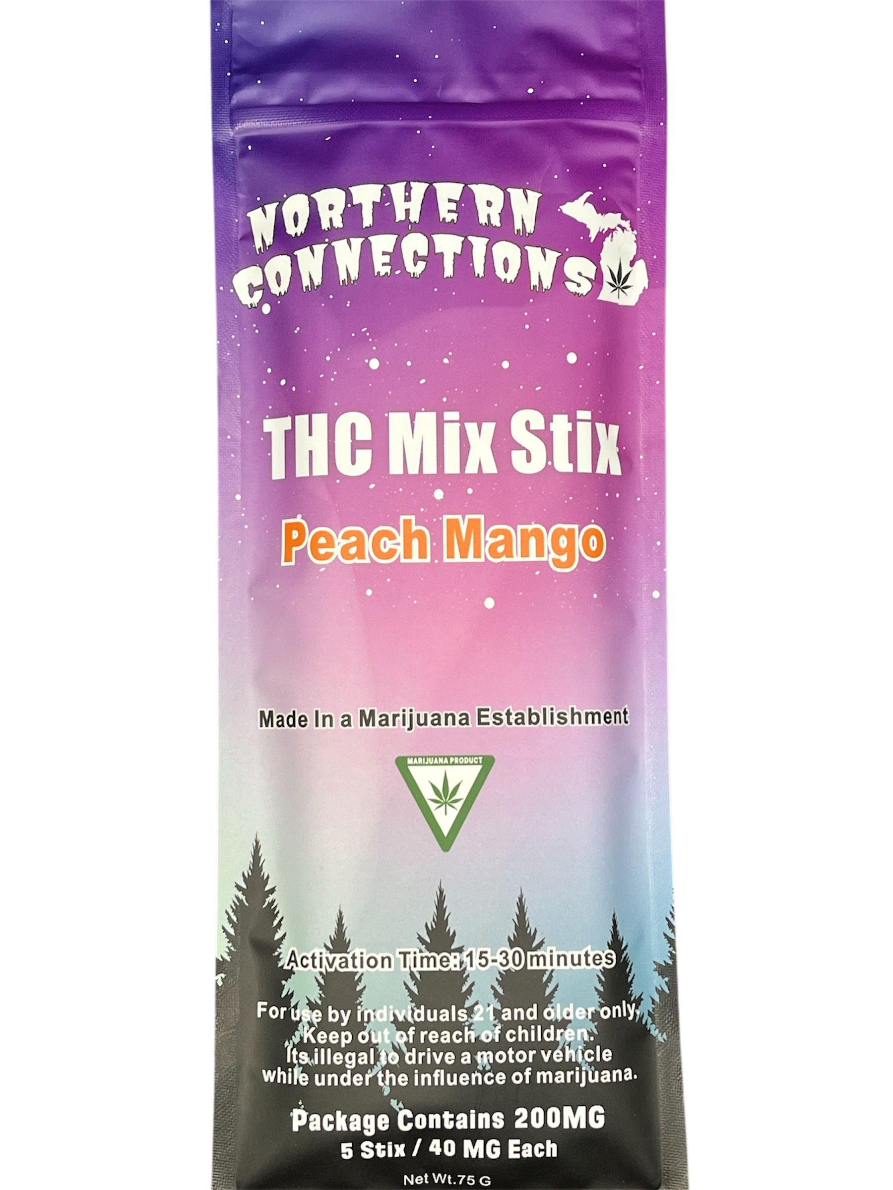 Photograph of product: NORTHERN CONNECTIONS | PEACH MANGO | MIX STIX | 200MG