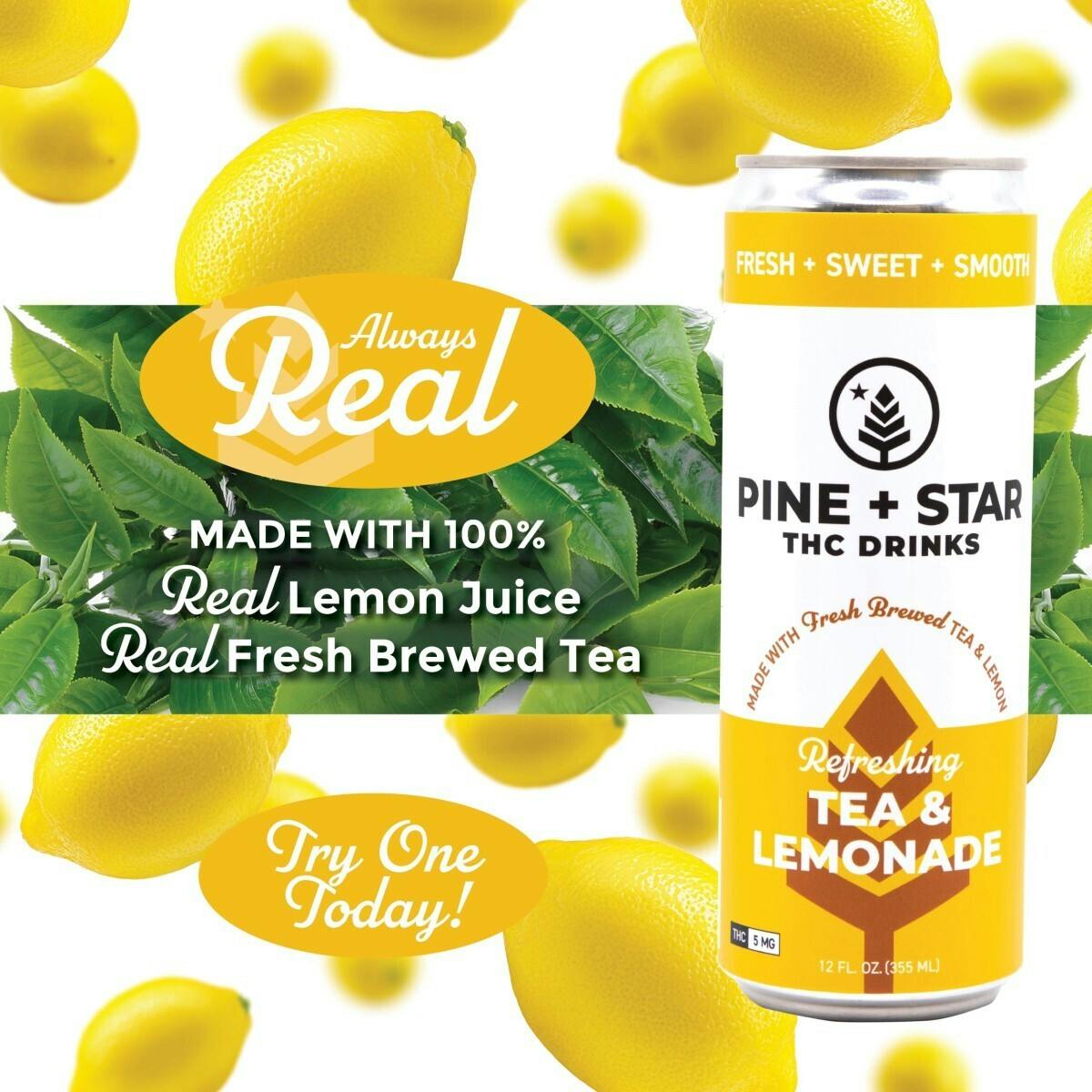 Photograph of product: Tea & Lemonade | 5mg Iced Tea | Pine+Star x Novel Bev. Co.