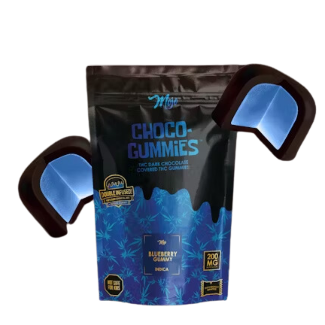Photograph of product: Mojo | Dark Chocolate Blueberry Gummies | 10x20mg | 200mg