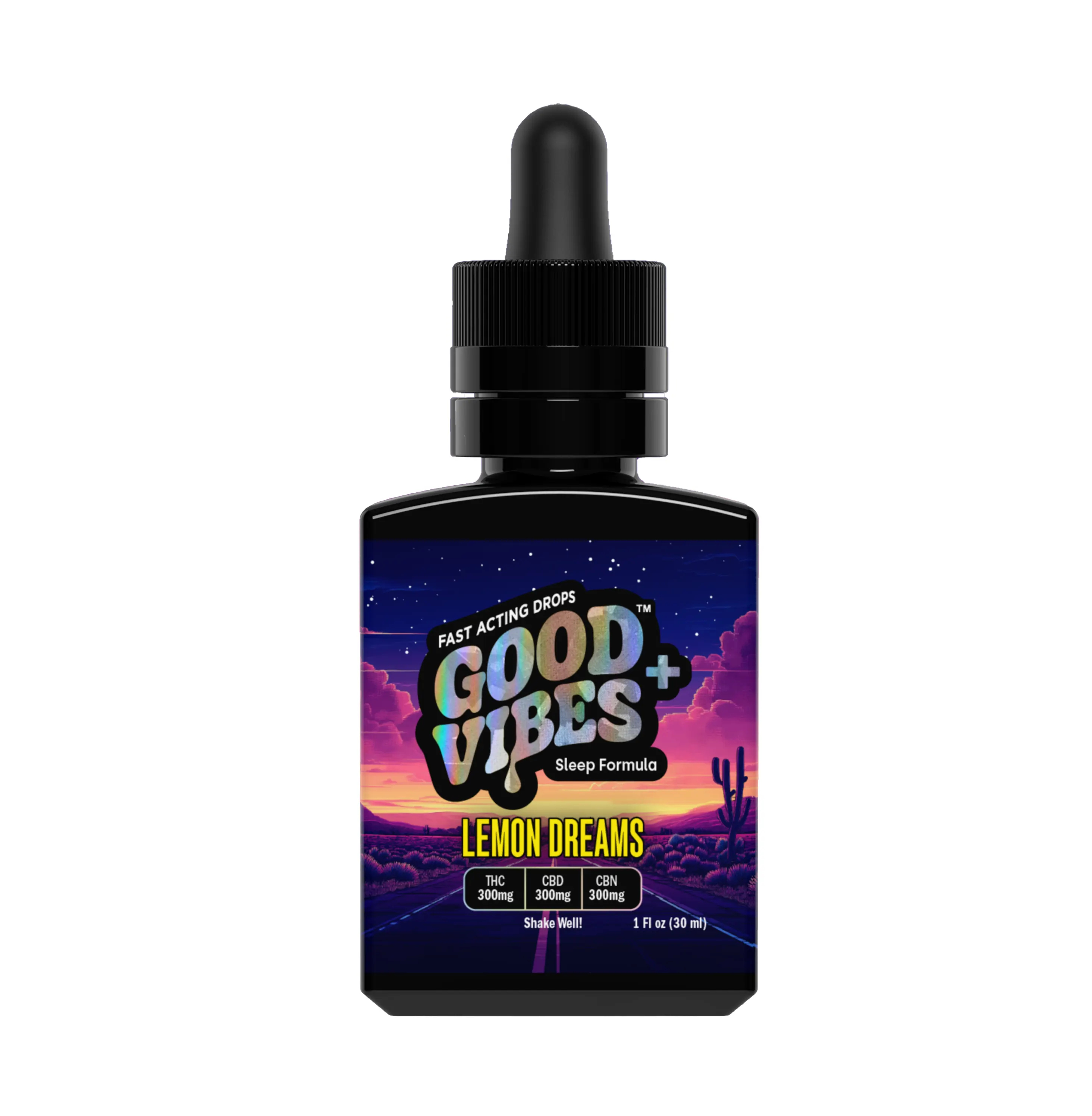 Photograph of product: Good Vibes+ Sleep Lemon Dreams - Tincture - 1:1:1 TH-oui:CDB:CBN