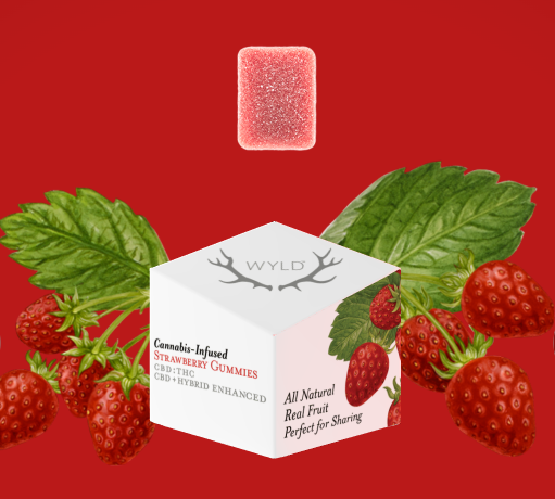 Photograph of product: Gummies 100mg 10 Pack - 20:1 CBD:TH-oui Strawberry