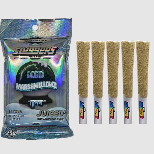 Photograph of product: SLUGGERS X ICED | MARSHMELLOWZ (S/H) |  .7G X 5PK INFUSED PREROLLS