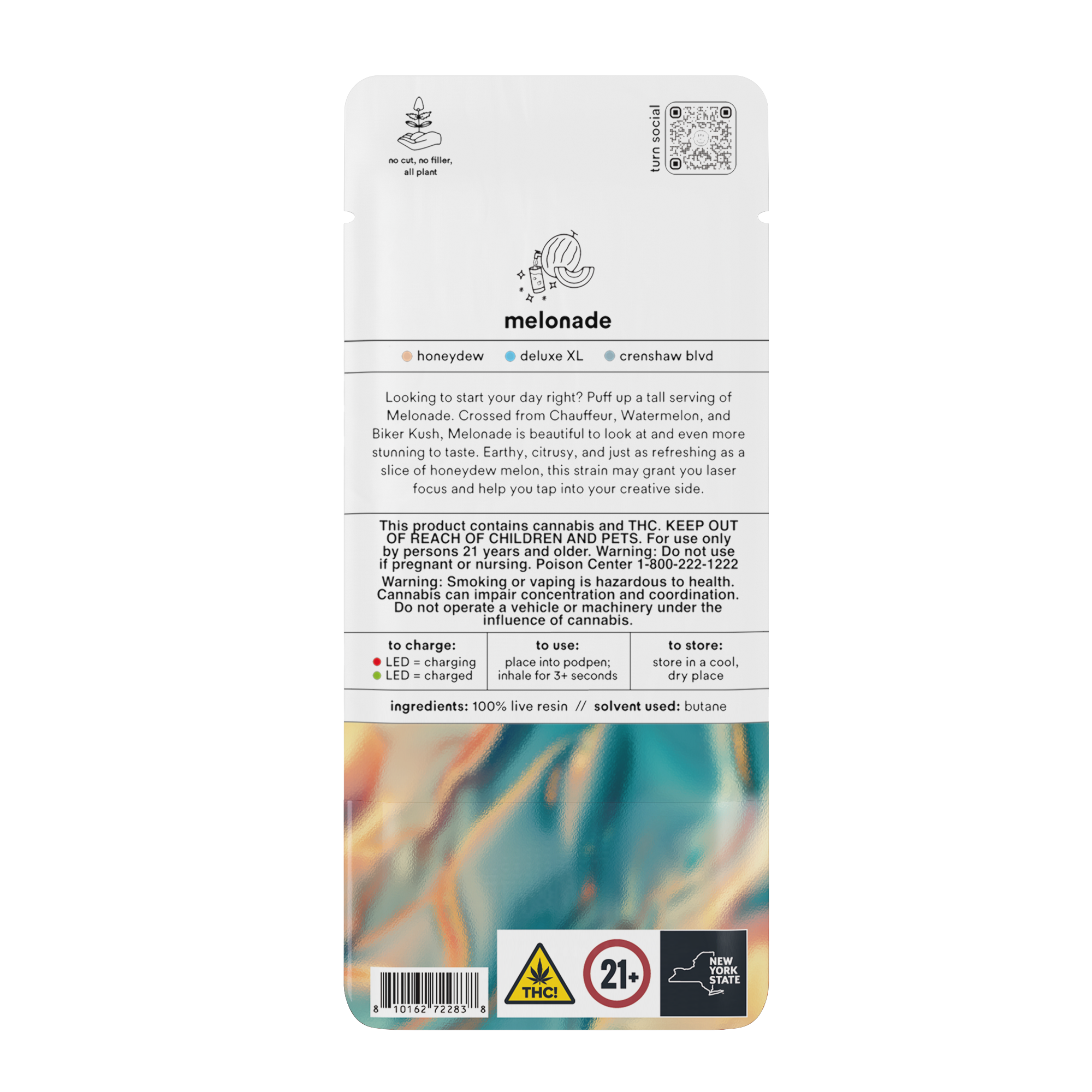 Photograph of product: TURN | MELONADE | LIVE RESIN | Oui'd | 1G POD