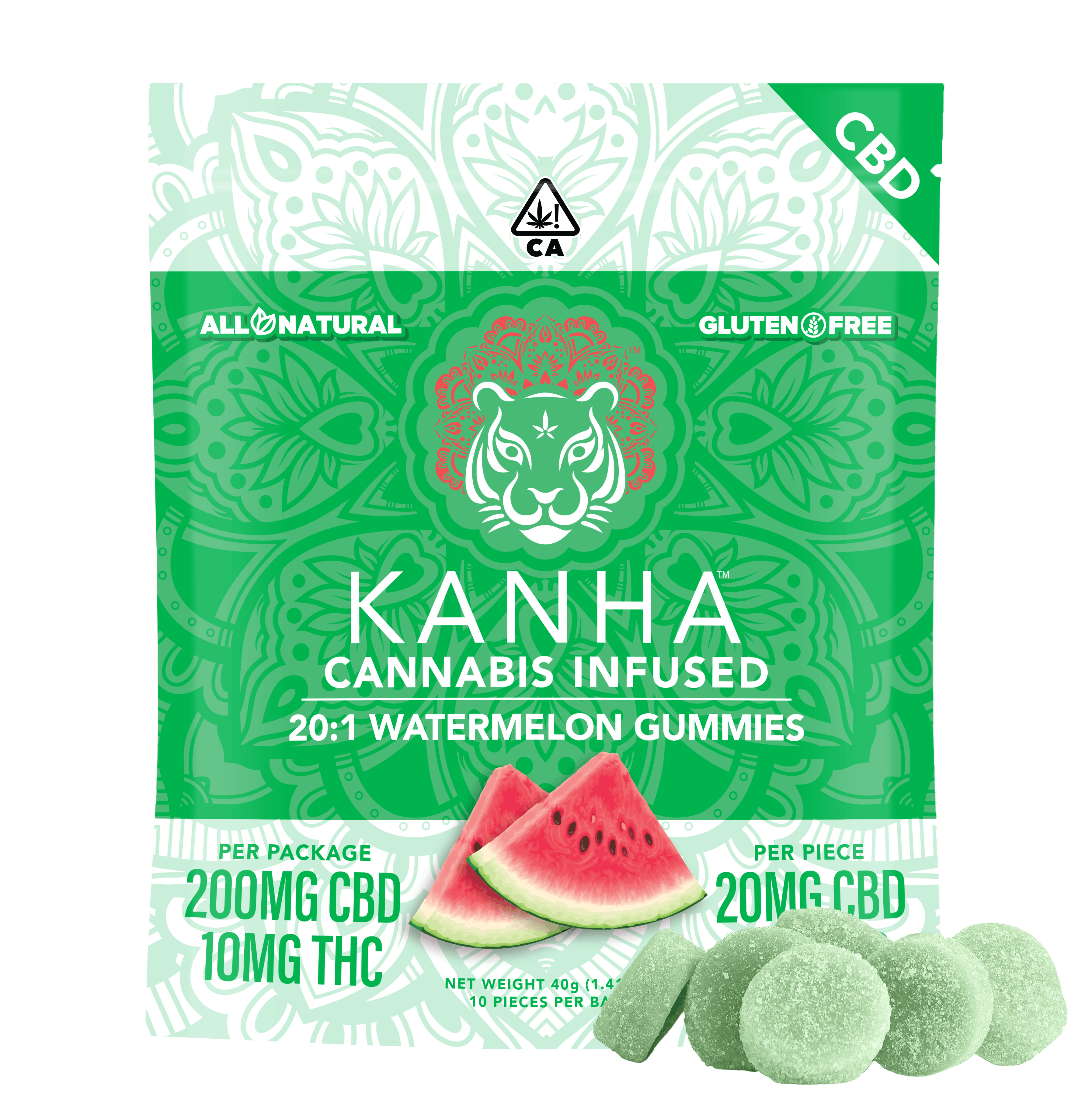 Photograph of product: KANHA - EDIBLE (GUMMIES) 20:1 CBD:THC - HYBRID - WATERMELON