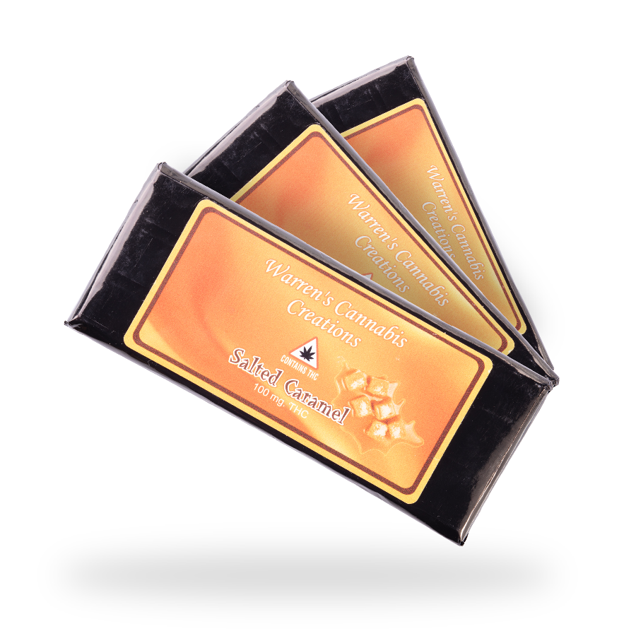 Photograph of product: 100mg Salted Caramel Chocolate Bar