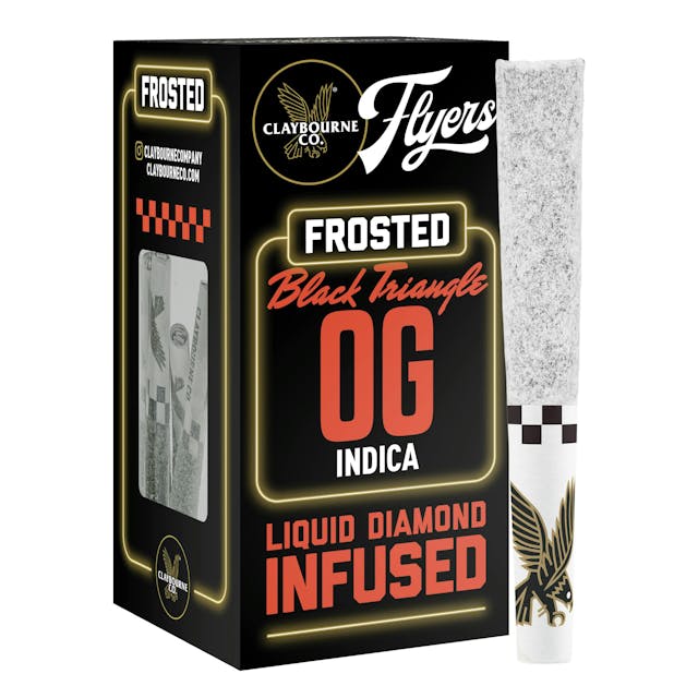 Photograph of product: 5pk Frosted Flyers: Black Triangle | Liquid Diamond Infused Pre-Rolls - 2.5g - 