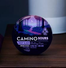 Photograph of product: CAMINO SOURS BLACKBERRY DREAM 1:1:1 CBN : CBD 10PK GUMMIES 100MG