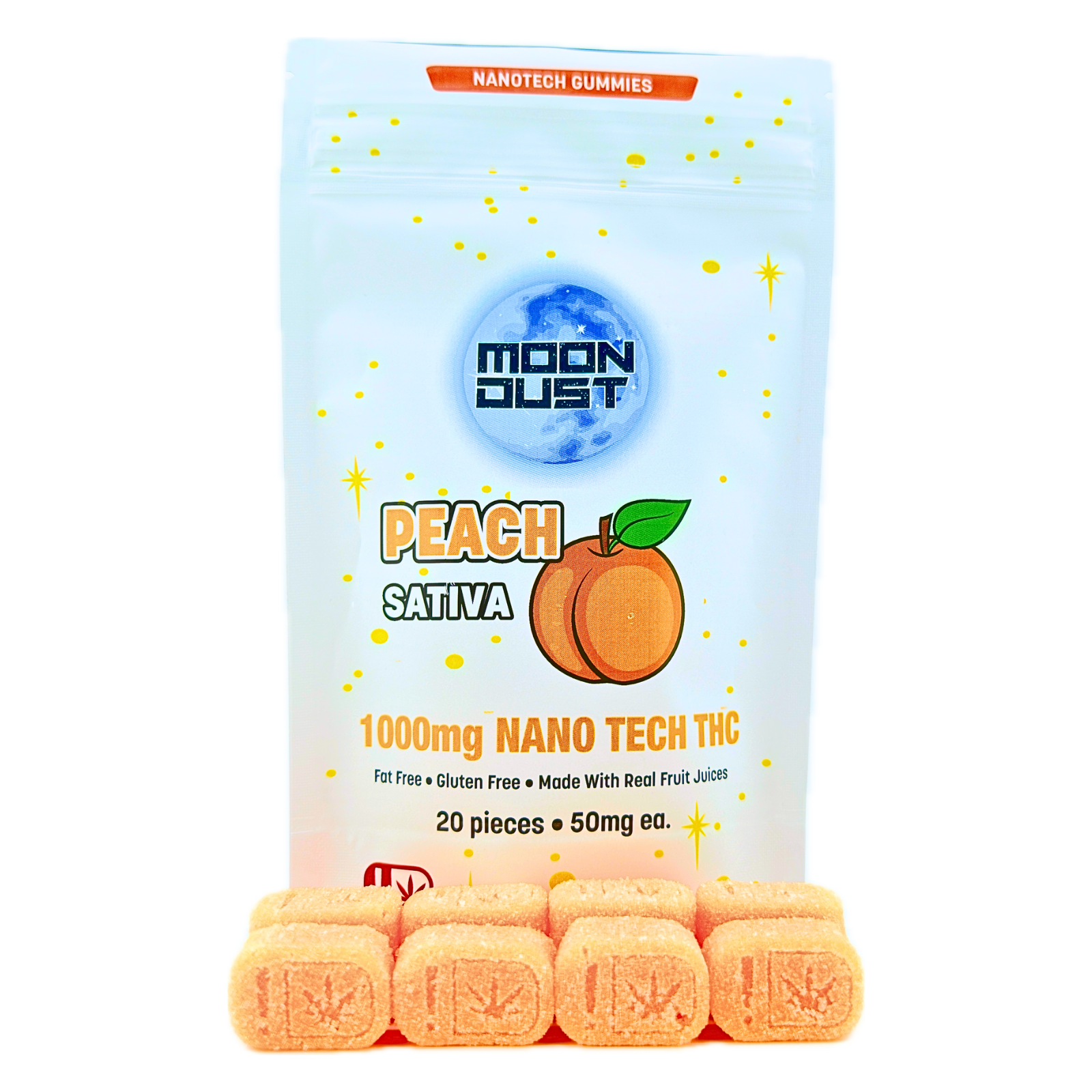 Photograph of product: Peach - Moon Dust Nano Gummies