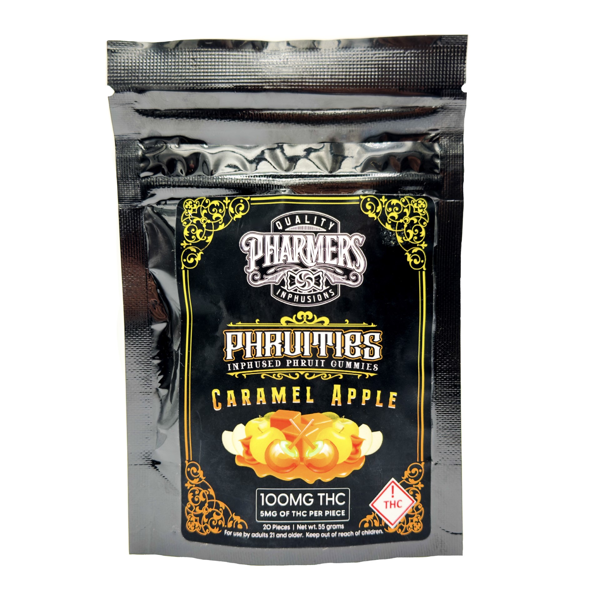 Photograph of product: Caramel Apple Hybrid Gummies | 100mg | Pharmers