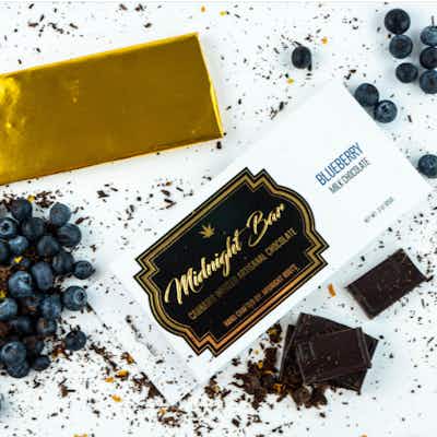 Photograph of product: Midnight Roots | Blueberry | Infused Chocolate Bar | 200mg | Hybrid