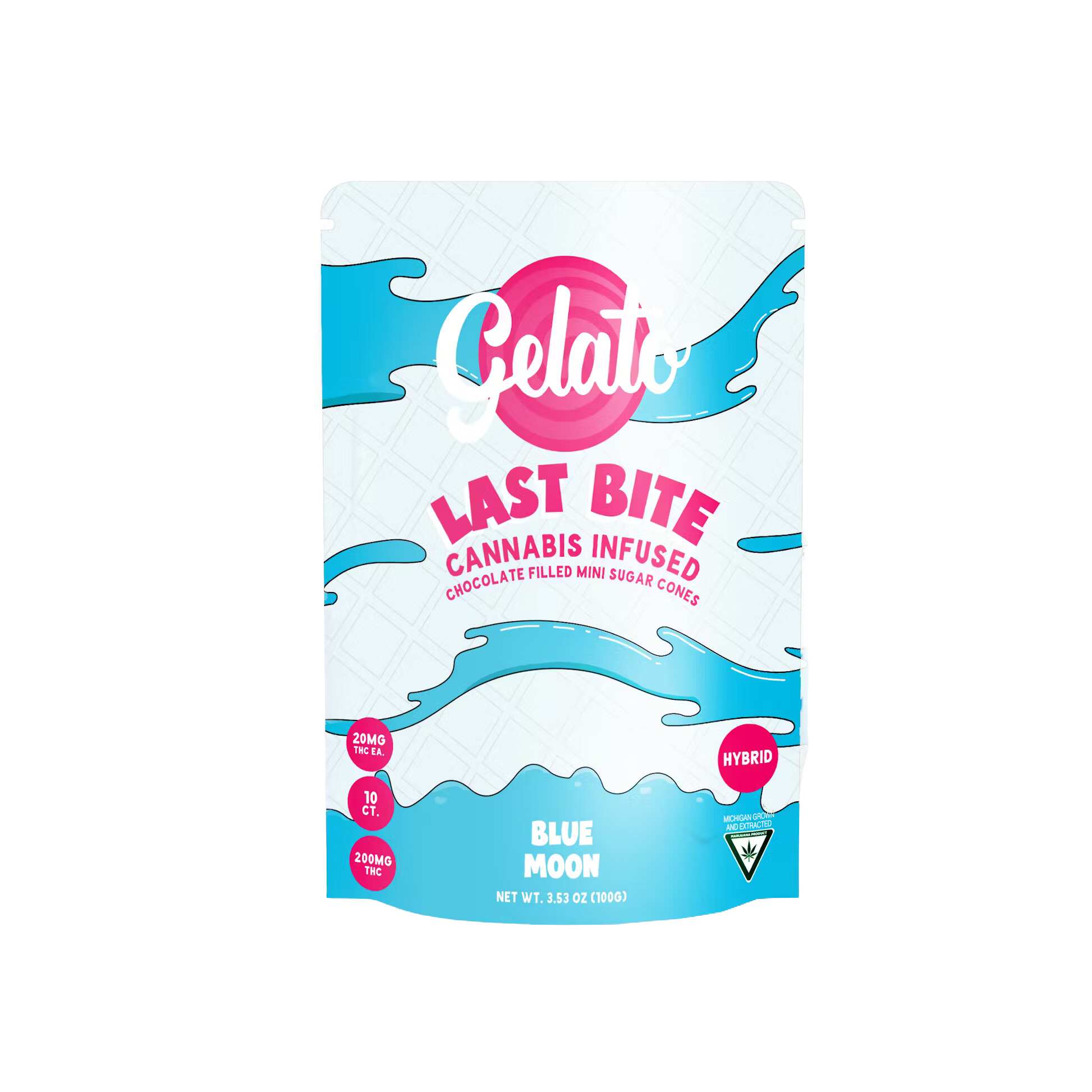 Photograph of product: Edibles | Last Bite Cones | Blue Moon | 200mg | Gelato
