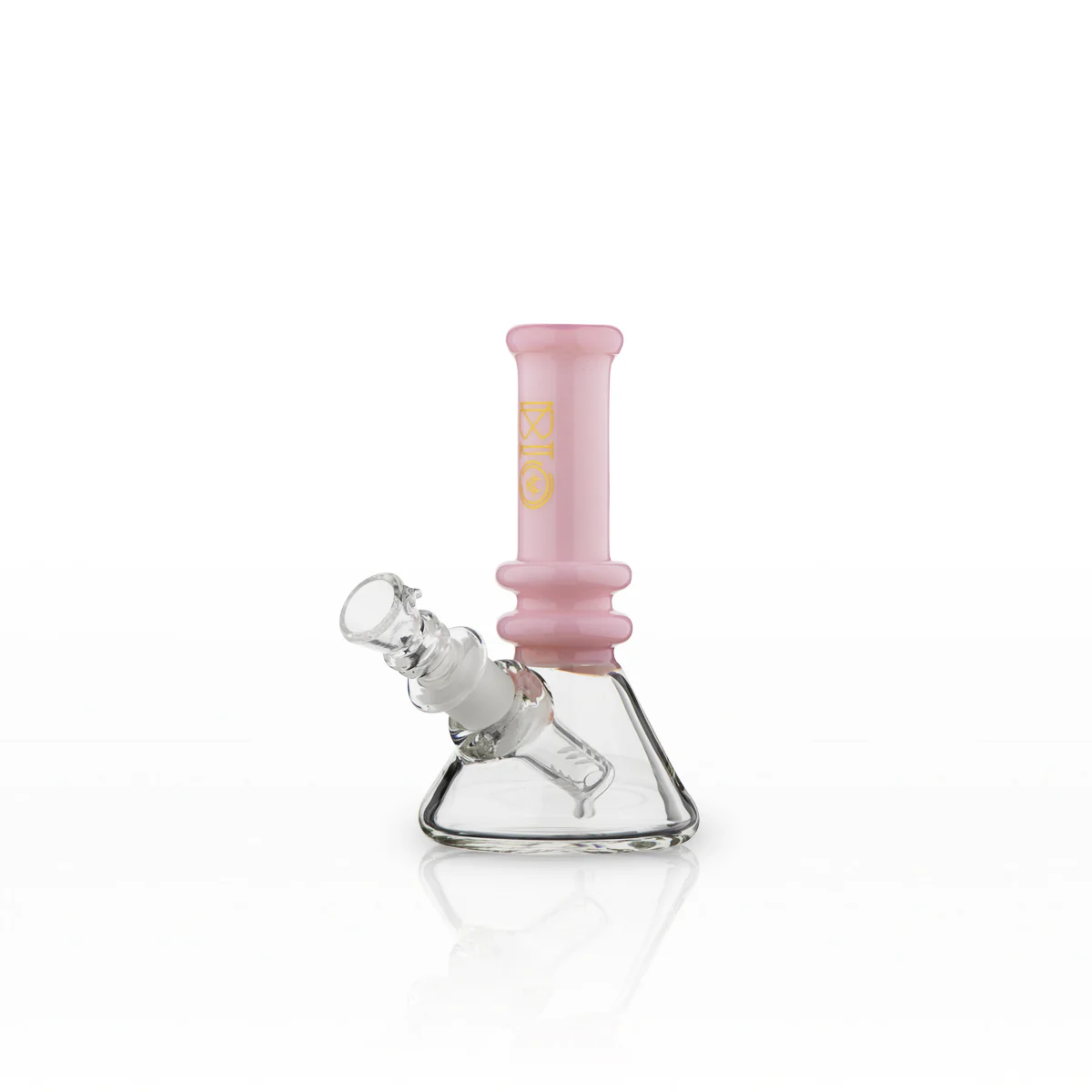 Photograph of product: BIO Glass Mini Heavy Duty Colored Neck Beaker Water Pipe 5" - Pink
