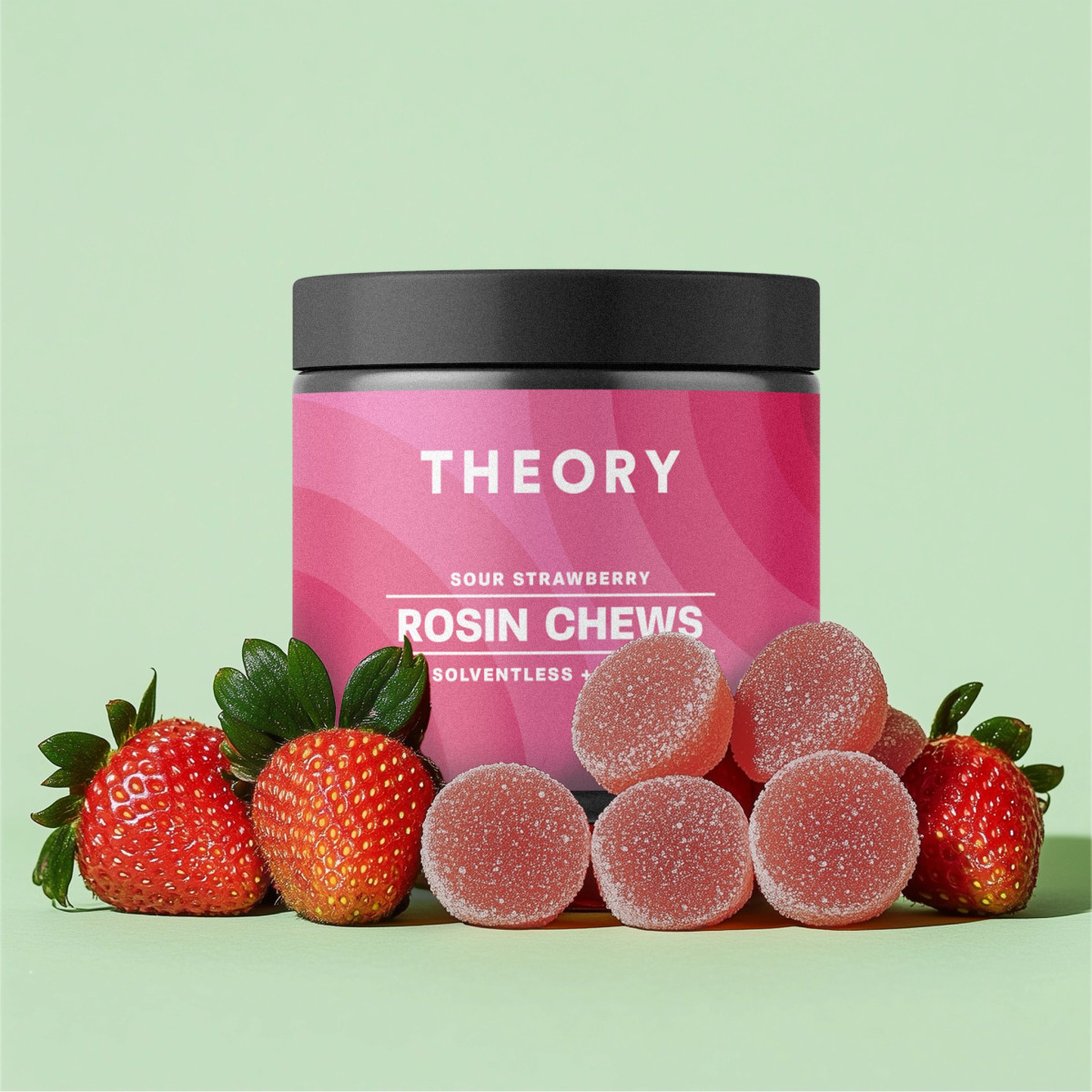 Photograph of product: Sour Strawberry Rosin Chews