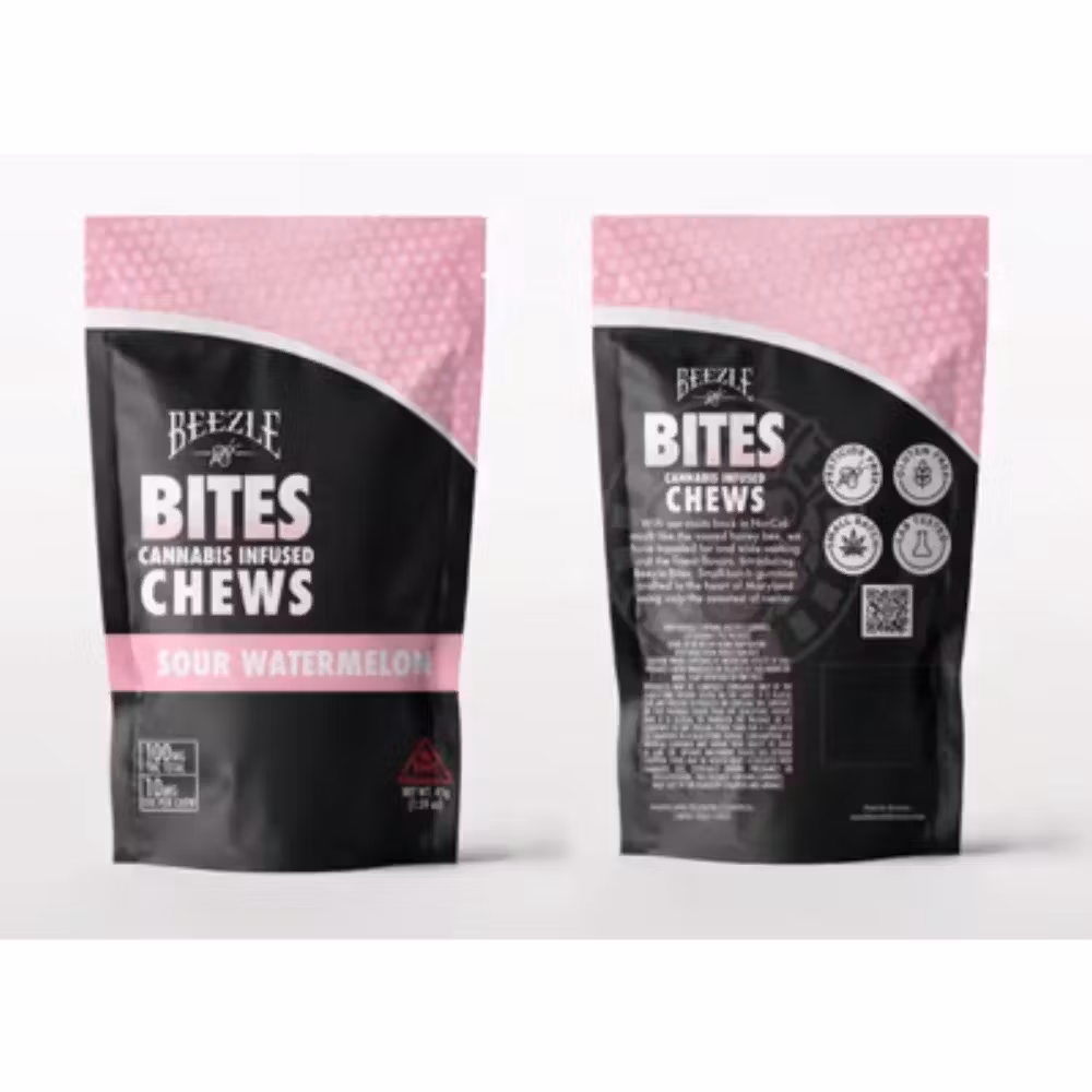 Photograph of product: Beezle Sour Watermelon TH-oui Bites | 10mg (10ct)