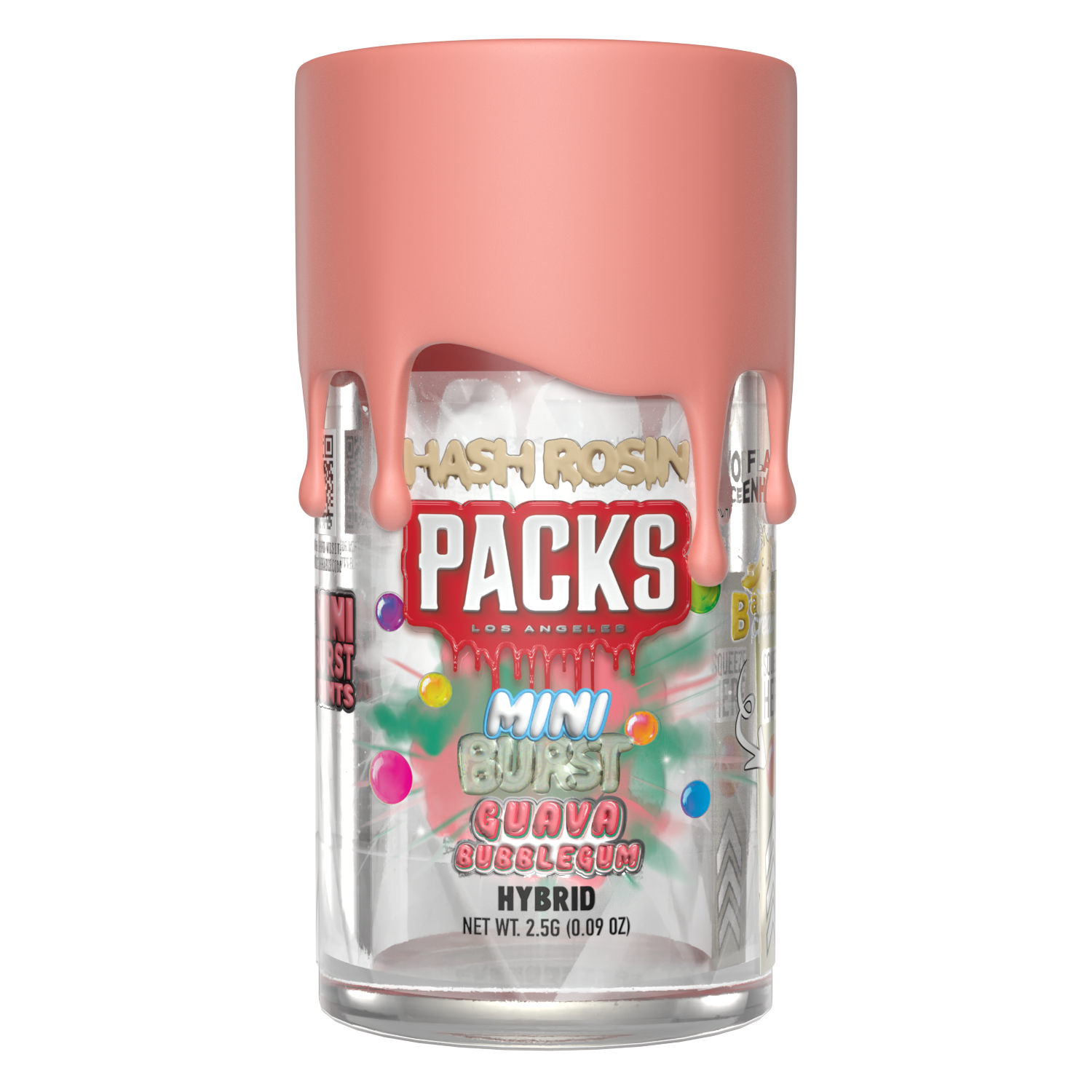 Photograph of product: GUAVA BUBBLEGUM | Packs Mini Bursts - 5 Pack au chocolat Infused Mini Joints | 2.5G