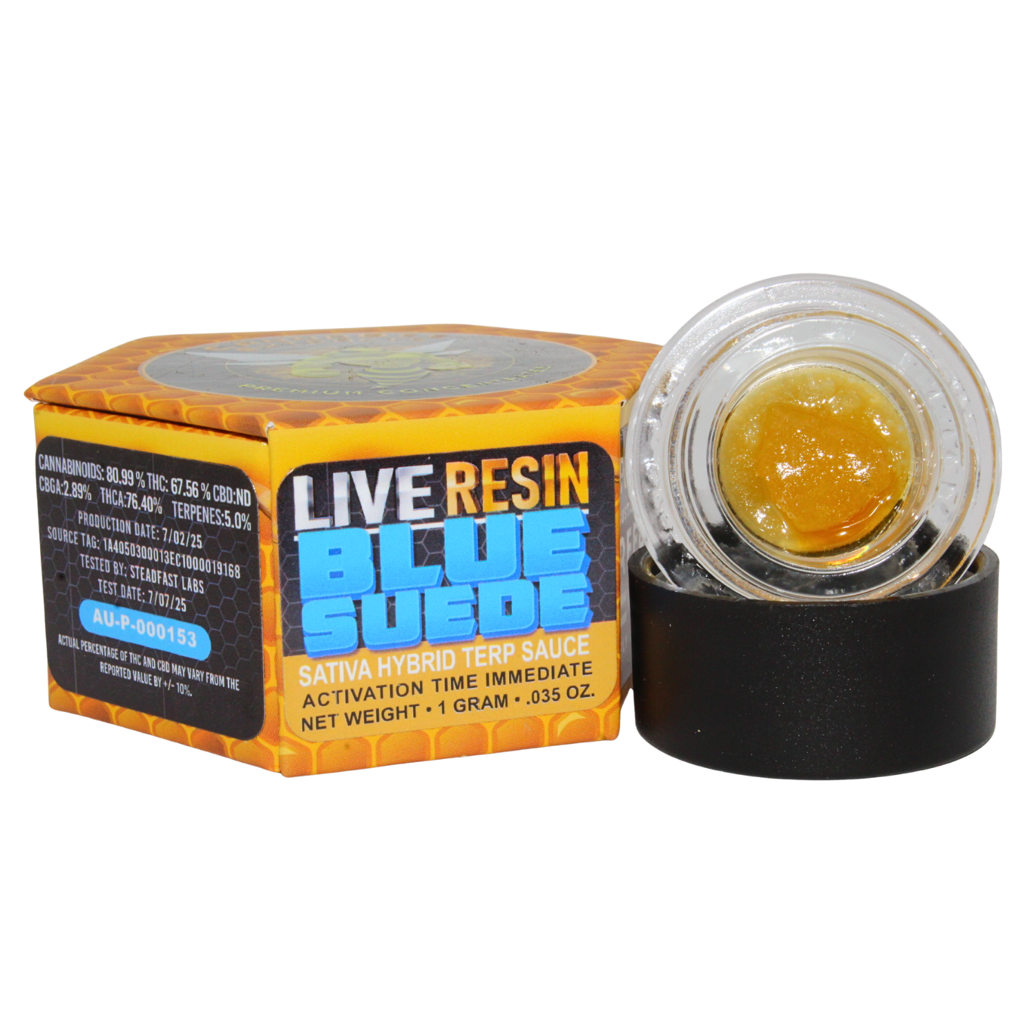 Photograph of product: CANNABEE EXTRACTS BLUE SUEDE LR TERP SAUCE REC