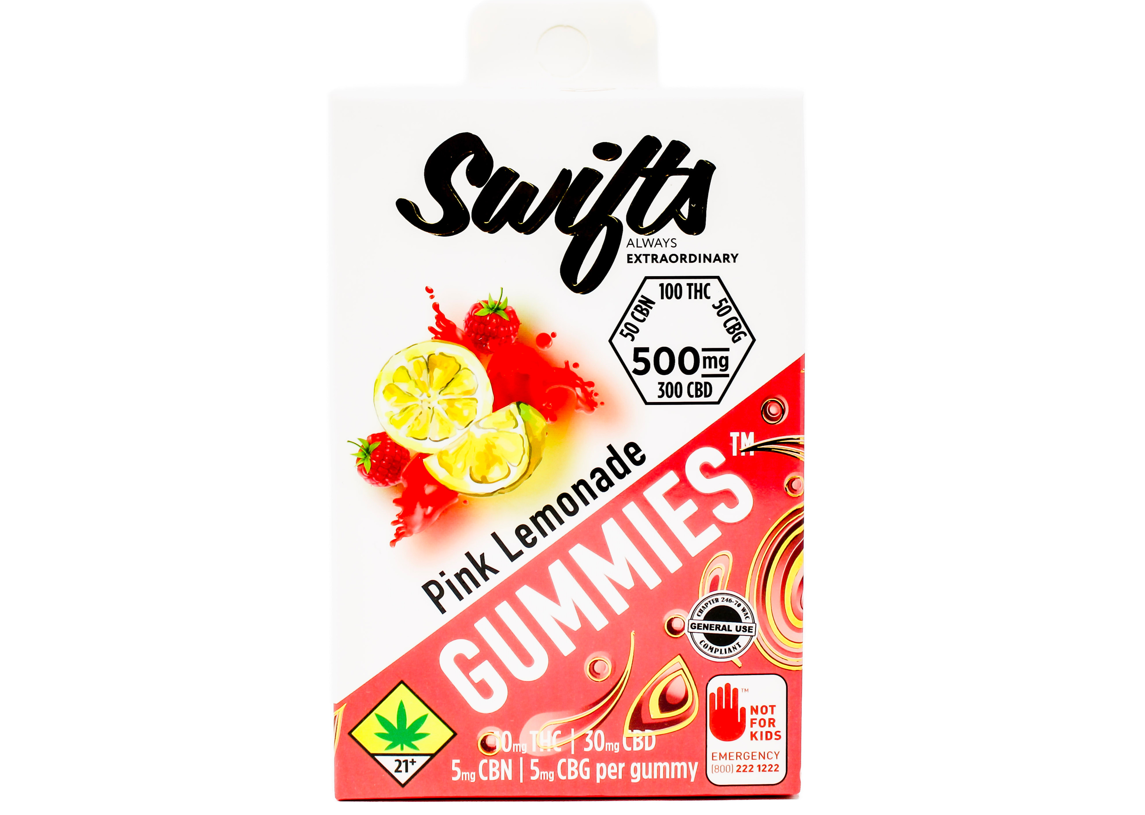 Photograph of product: GL Pink Lemonade 3:1 CBD + CBN & CBG MAX Gummies 10pk 49256