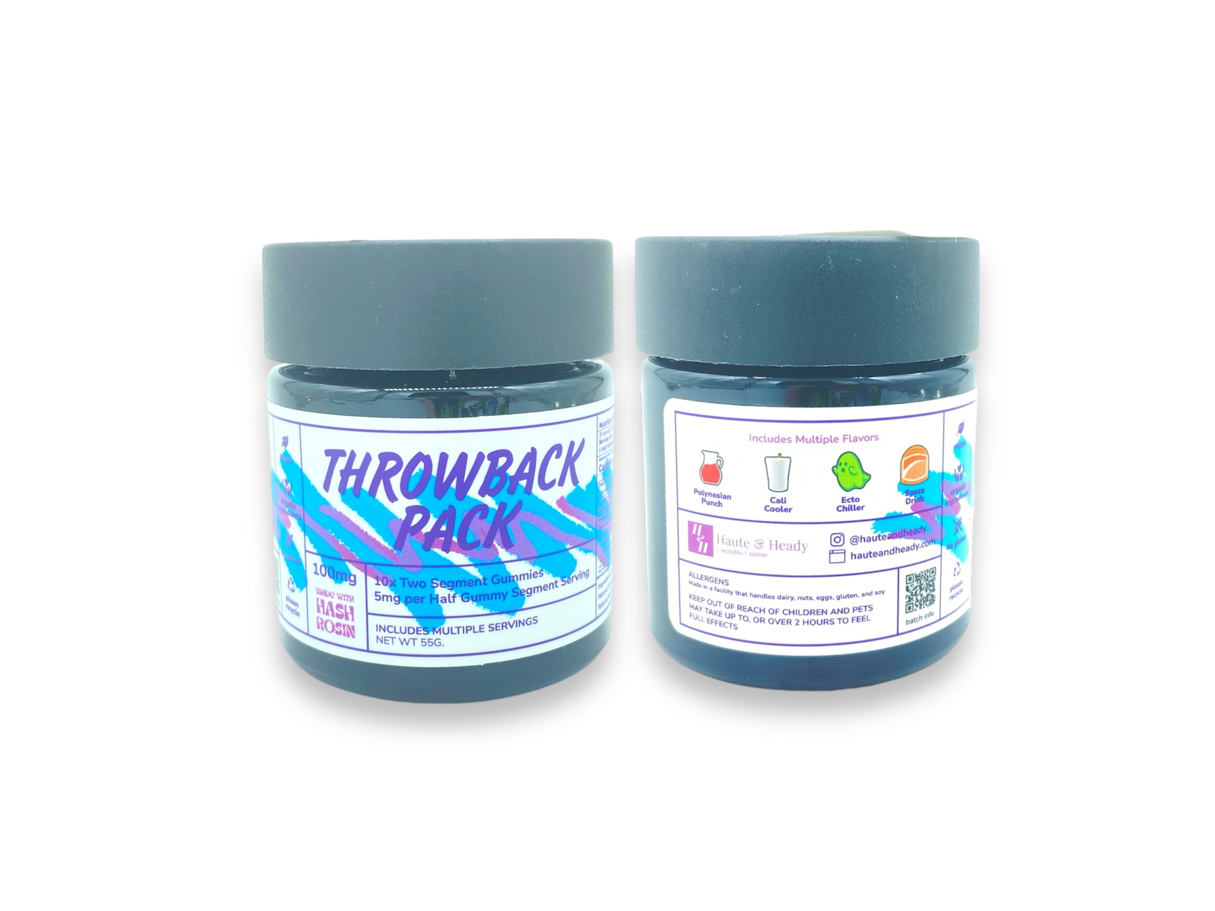 Photograph of product: Throwback Pack au chocolat Rosin Gummies - 5mg Per 1/2 Gummy - 10 Pack
