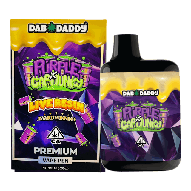 Photograph of product: Purple x Cap Junky Live Resin AIO 1g - 