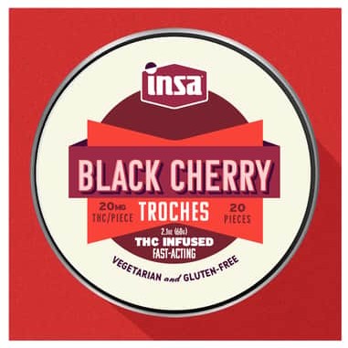 Photograph of product: Black Cherry RSO Troches | 20mg/20pk (400mg)
