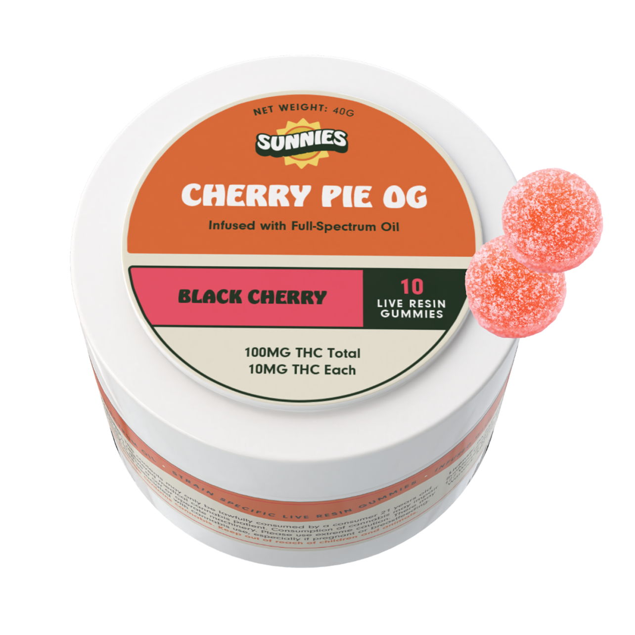 Photograph of product: Cherry Pie OG Black Cherry Live Resin Gummies - 100mg