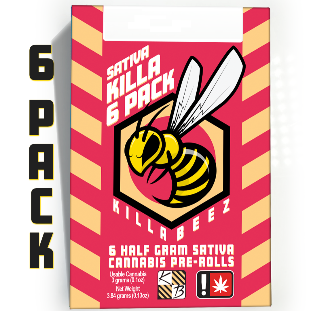 Photograph of product: Killa Beez > Pre Roll 6Pk x 0.5g > Oui'd > Lemon Chiffon