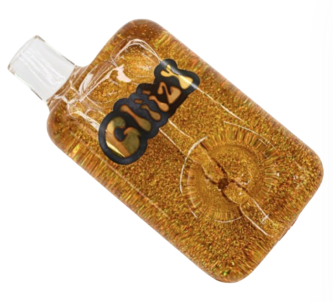 Photograph of product: Ak Wholesale | 3in Gliizy Glycerin Lava | Pocket Glass Pipe | Yellow