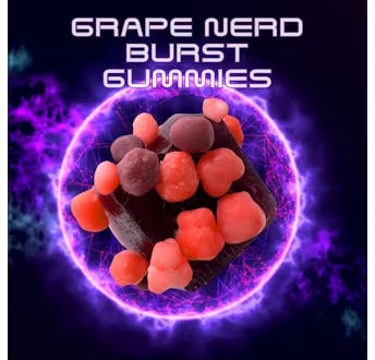 Photograph of product: Grape Nerd Burst Gummies 10pk 50mg-Standard Onset