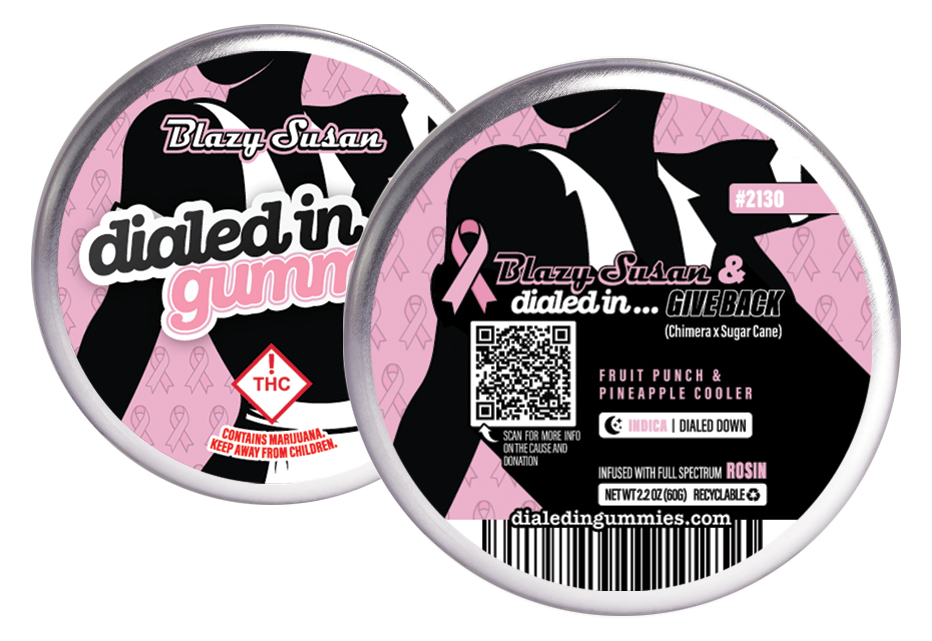 Photograph of product: Blazy Susan and Dialed In... Give Back [Batch #2130] Fruit Punch & Pineapple Cooler Flavors | 100mg