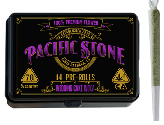 Photograph of product: Pacific Stone - Preroll - Wedding Cake - 14 Pack