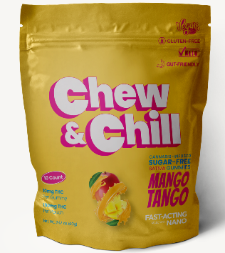 Photograph of product: Chew & Chill | Mango Tango | Oui'd | 100mg Gummies