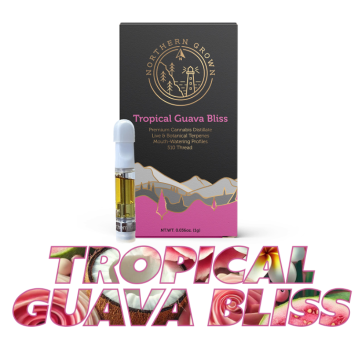 Photograph of product: Tropical Guava Bliss Vape Cart