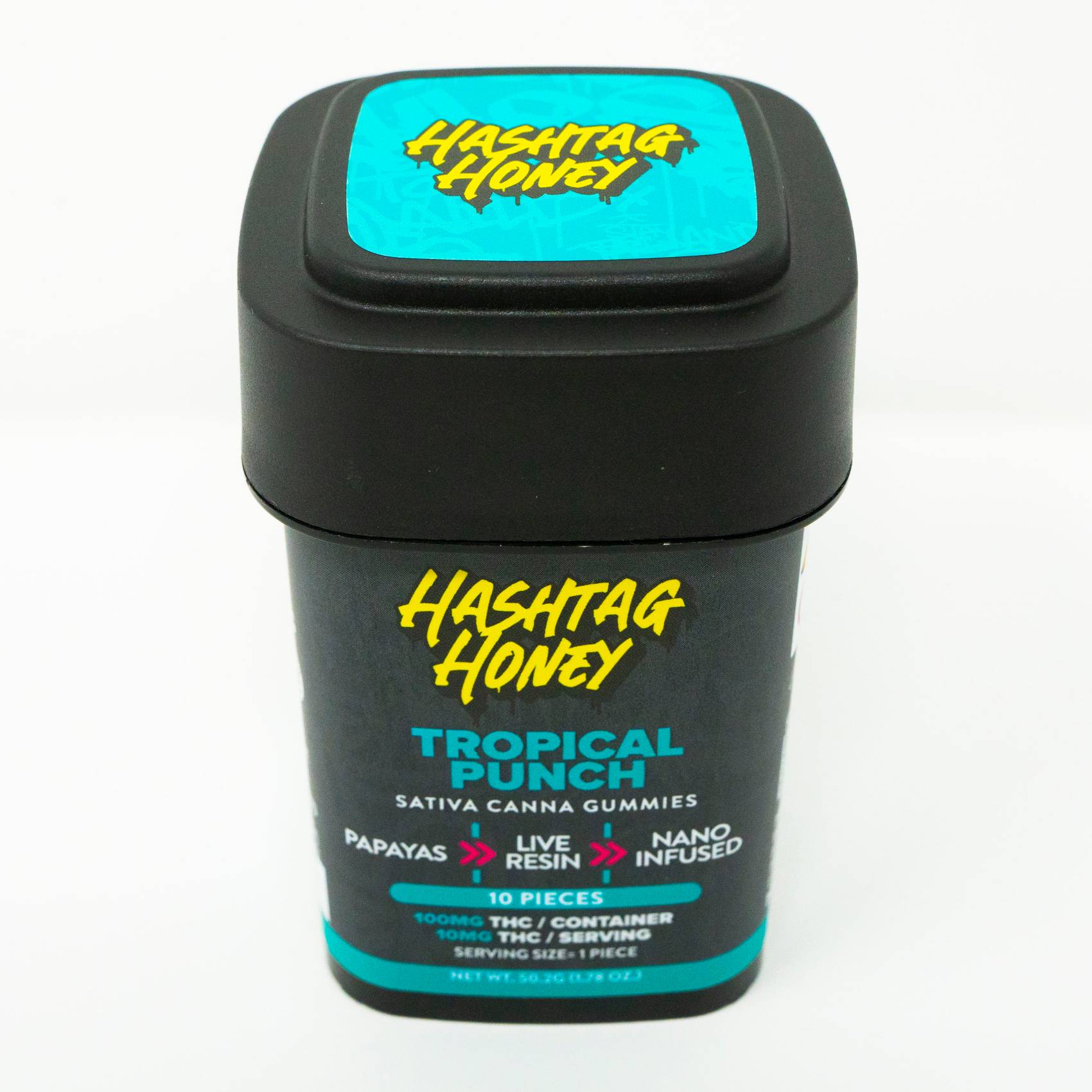 Photograph of product: au chocolattag Honey - Tropical Punch - Gummies Vegan 100mg