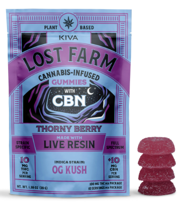 Photograph of product: Lost Farm Thorny Berry x OG Kush Live Resin 10pk Gummies