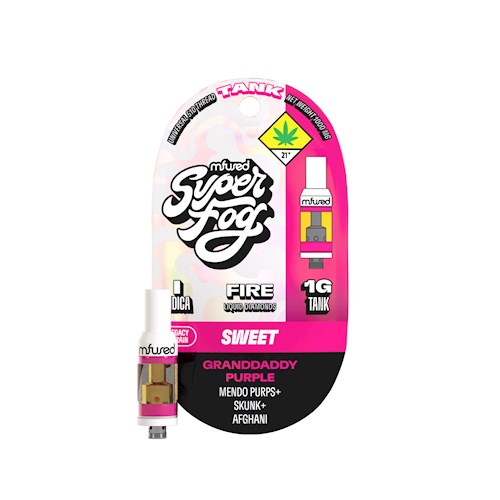 Photograph of product: Mfused | Granddaddy Purple | Super Fog | Fire Liquid Diamonds Tank Cartridge | 1g