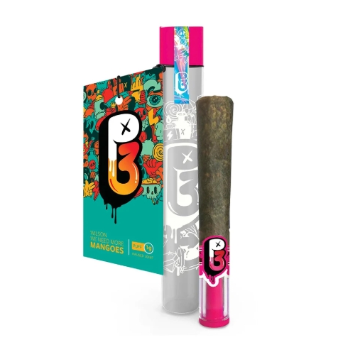 Photograph of product: PHC P3 PUFF Infused Preroll - Wilson We Need More Mangoes 1g