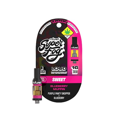 Photograph of product: Mfused | Blueberry Muffin | Super Fog | Loud High Terpene Extract Tank Cartridge | DOH | 1g