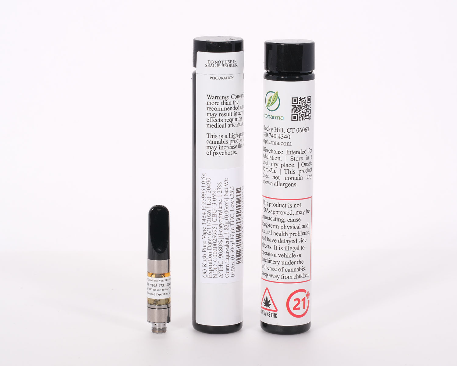 Photograph of product: HYB: OG Kush | 0.5g Cart (H) | 25995