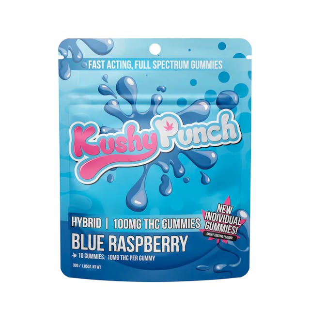 Photograph of product: Kushy Punch Individual Gummies | Blue Raspberry - 